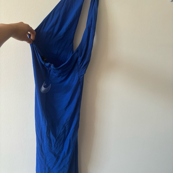 NWT REVOLVE NBD Sapphire Blue Halter Plunge Neckline Bodycon Mini Dress - Picture 12 of 12